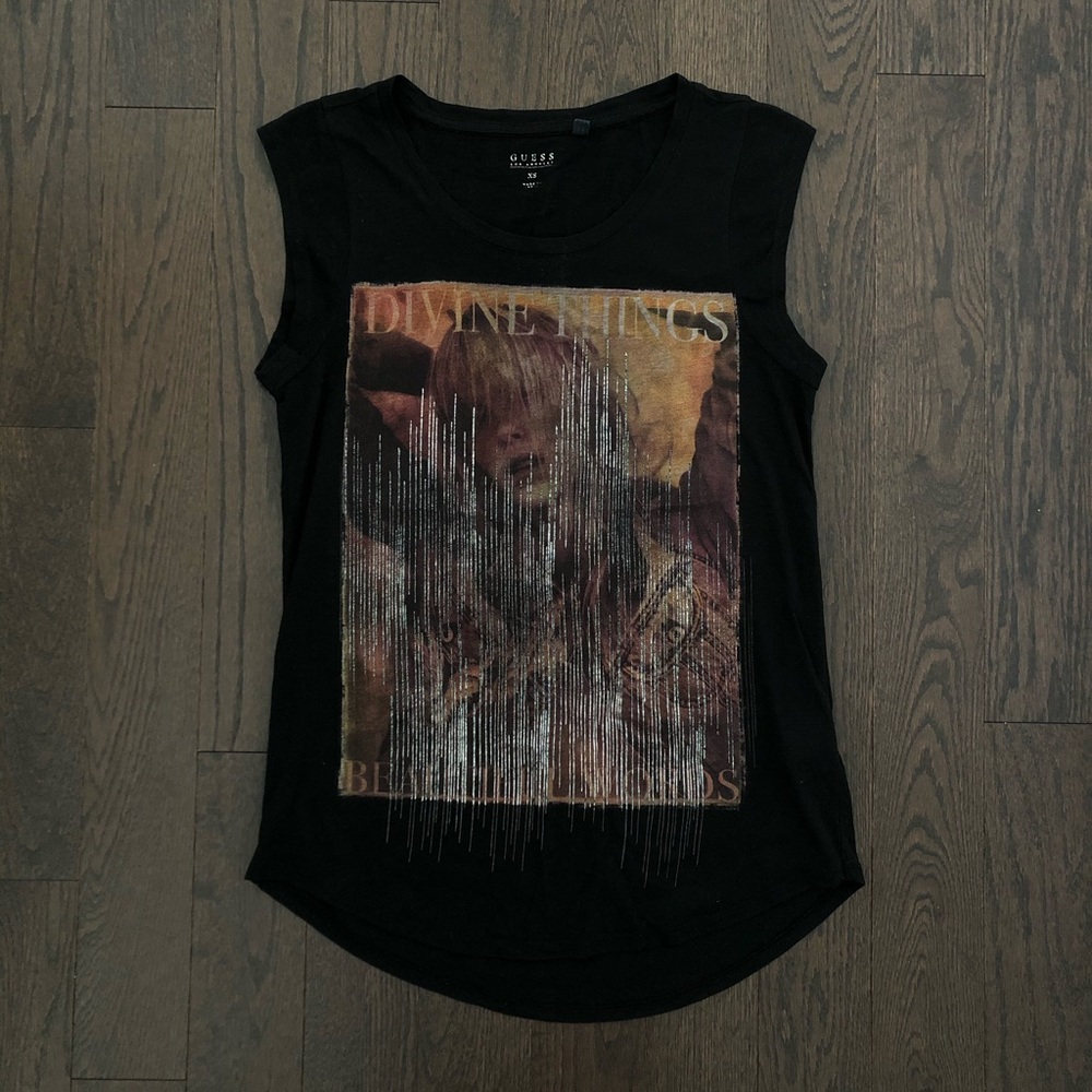 Guess Black Graphic Tee